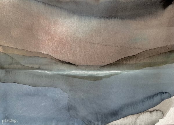 Peter Davis RSW Glid Watercolour & chalk on board 21 x 29 cm Framed 40 x 47 cm