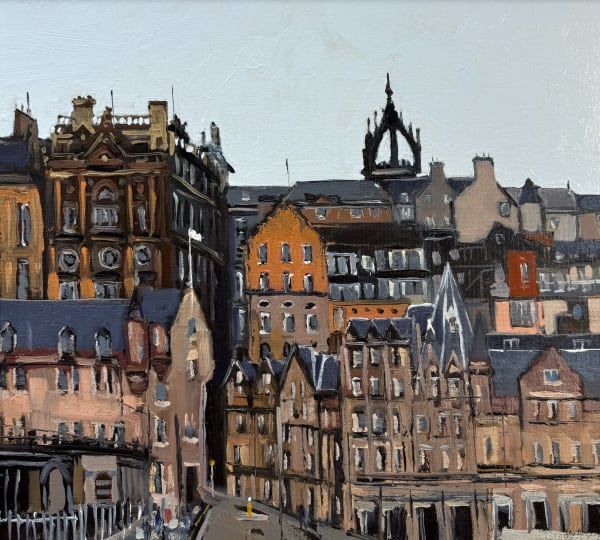 John O'Neill Edinburgh Streets Oil on canvas 30 x 30 cm