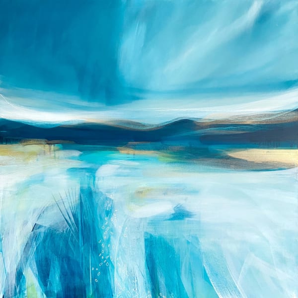 Victoria Wylie Tranquil Temptation Mixed media on canvas 76 x 76 cm Framed 80 x 80 cm