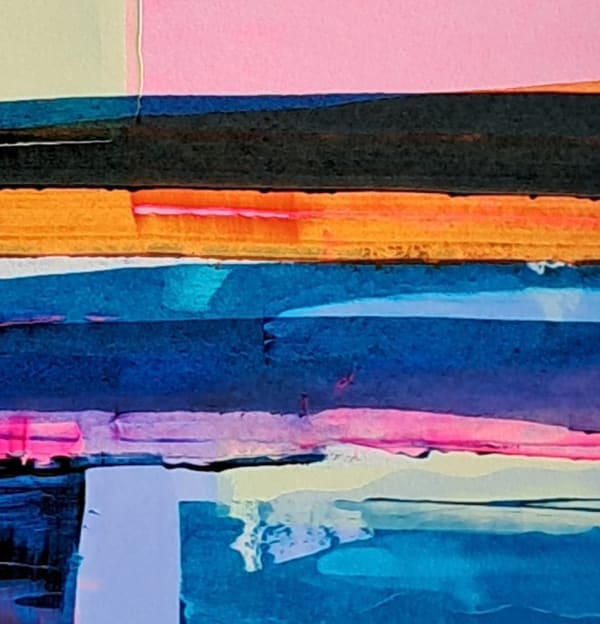 Carmen Ambrozevich Seapaths Acrylic on board 15 x 15 cm Framed 30 x 30 cm