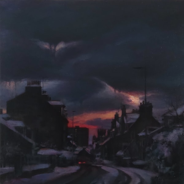 Mary Louise Butterworth Sundown Acrylic on canvas 30 x 30 cm Framed