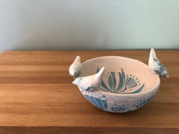 Lois Carson Sgraffito Bowl Stoneware & gorse 12 x 22 cm