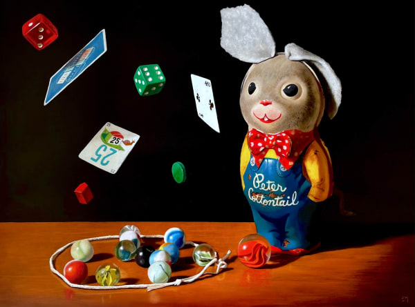 McGhee Painting Boy Bunny With Marbles