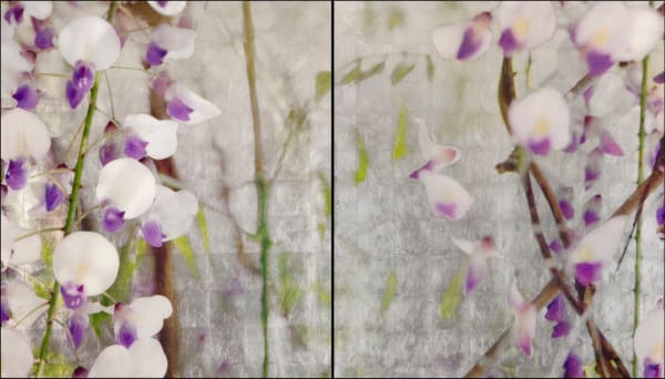 Diptych artwork of orchids