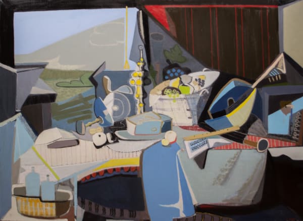 Cubist style still life painting