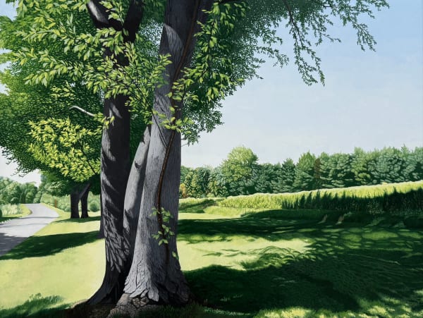 Painting of tree and field