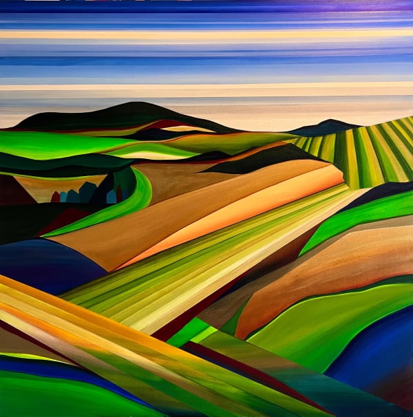 Abstracted colorful landscape