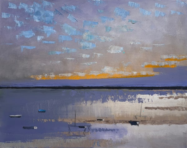 Painting of a sunset seascape