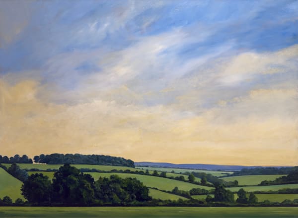 Landscape painting of a field