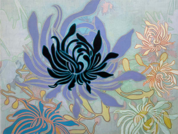 Abstracted floral painting