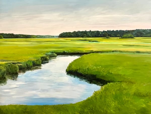 Landscape painting of a marsh