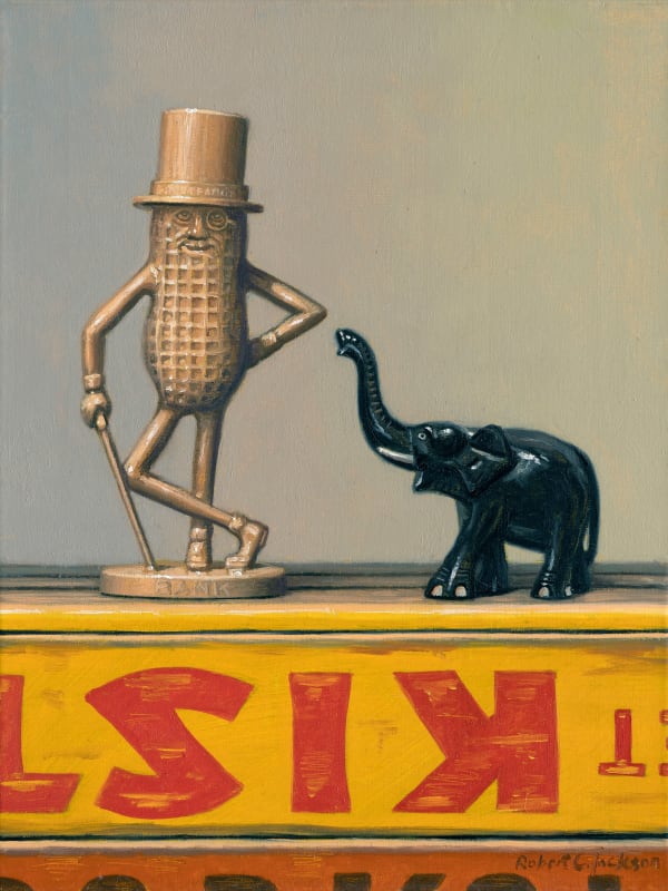 Painting of two toys on soda boxes