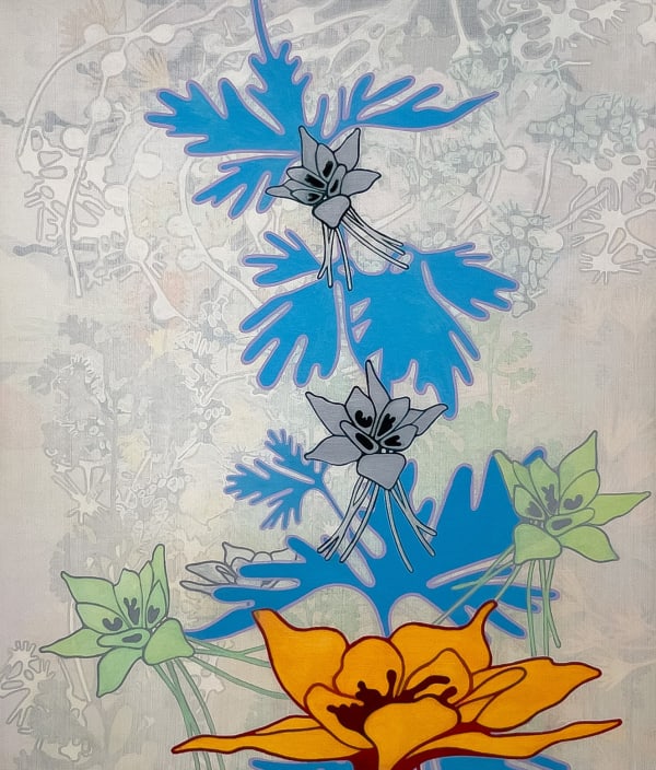 Painting of abstract floral design