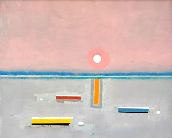 Painting of a seascape sunset