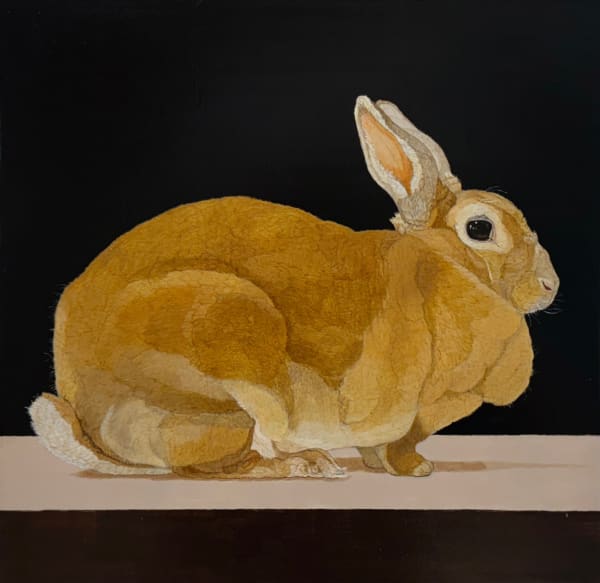 Painting of a rex rabbit