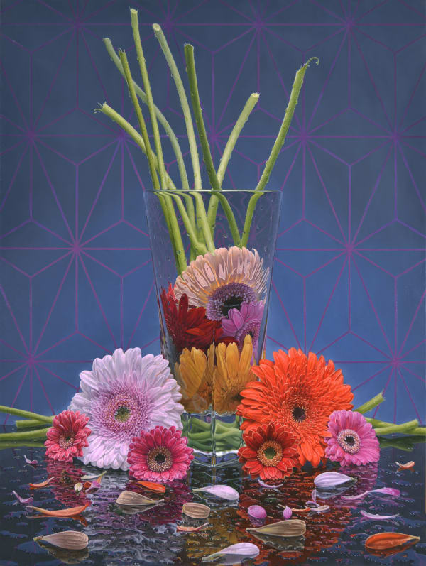 Still life painting of flowers