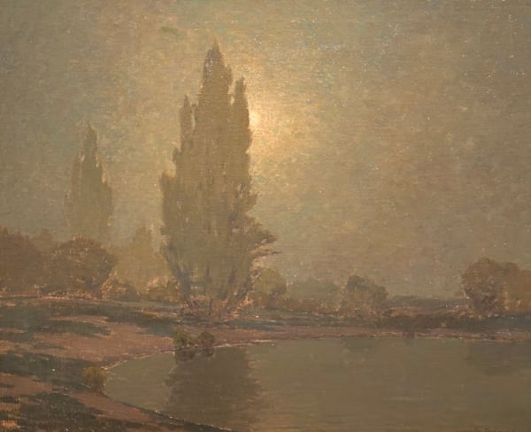 Granville Redmond (1871-1935), Sunset Over a Lake - 1914