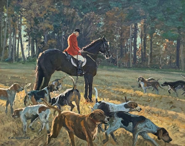 T.M. Nicholas (b. 1963), The Huntsman and his Hounds