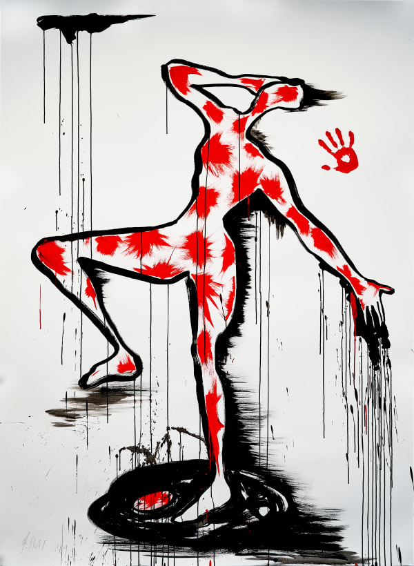 Jane McAdam Freud, Paint, Palette, Print. Crime Scene series, 2019