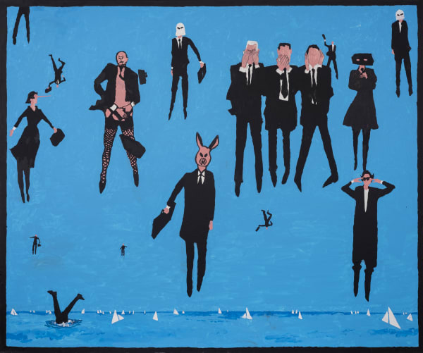Derek Boshier, Icarus and Political Republican Friends, 2020