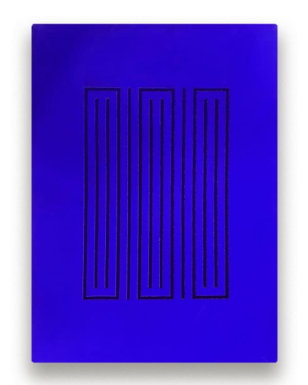 Hoa Dung Clerget, Embroidery (Judd), Blue, Number 5, 2019-2020