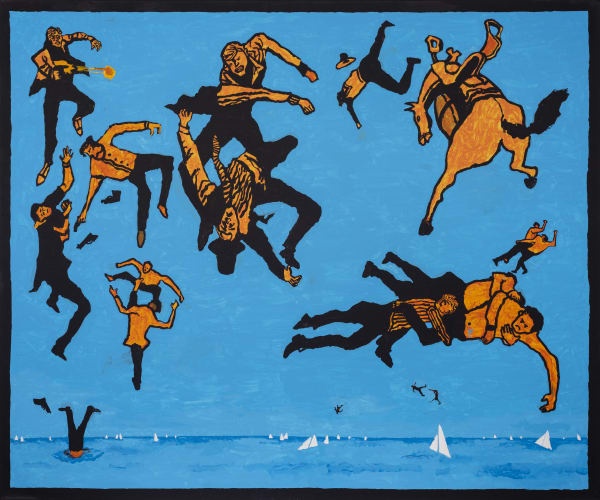 Derek Boshier, Icarus and Macho Friends, 2021