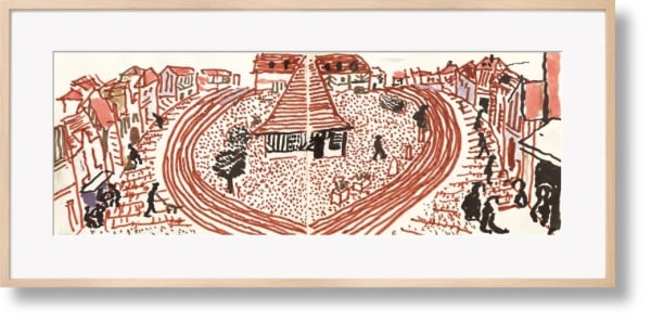 David Hockney, My Second Drawing of Beuvron-en-Auge, 2021