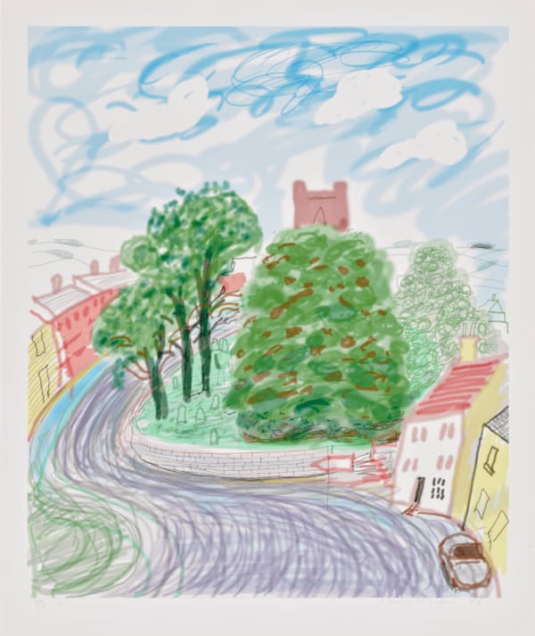 David Hockney, Kilham with Church, 2008