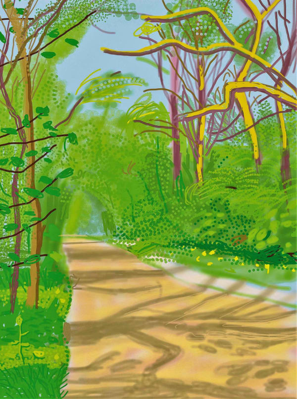 David Hockney, The Arrival of Spring in Woldgate, East Yorkshire, 25 April 2011, 2011