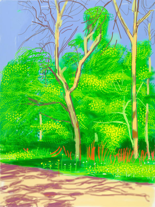 David Hockney, The Arrival of Spring in Woldgate, East Yorkshire, 27 April 2011, 2011