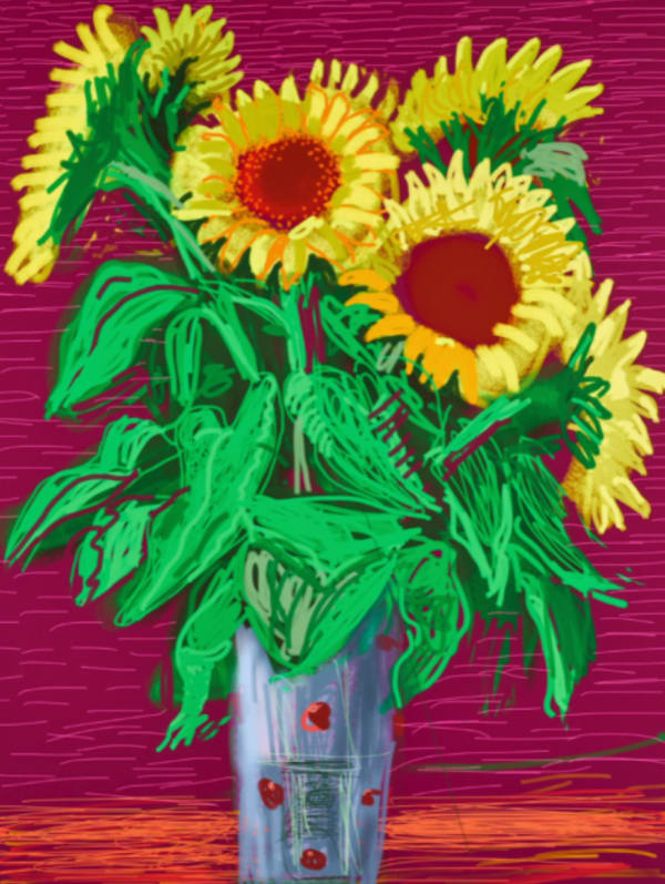 David Hockney, Untitled 168, Sunflowers, 2010