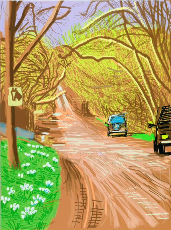 David Hockney, The Arrival of Spring in Woldgate, East Yorkshire, 5 March 2011, 2011
