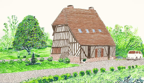 David Hockney, In Front of House Looking West , 2019