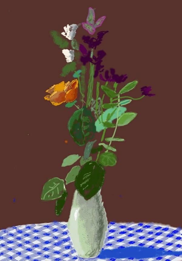 David Hockney, 7th March 2021, More Flowers on a Table, 2021