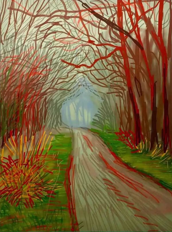 David Hockney, The Arrival of Spring in Woldgate, East Yorkshire, 13 January 2011, 2011