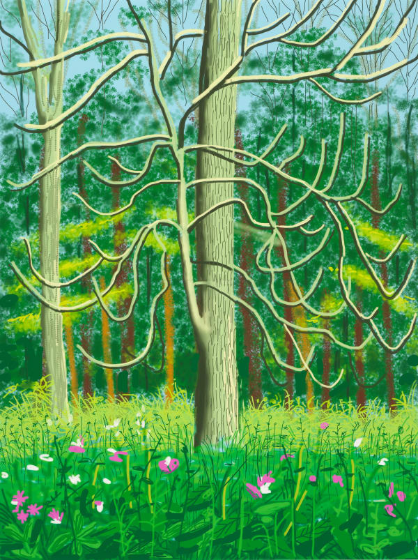 David Hockney, The Arrival of Spring in Woldgate, East Yorkshire, 4 May 2011, 2011