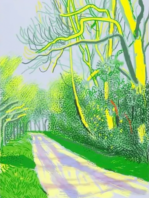 David Hockney, The Arrival of Spring in Woldgate, East Yorkshire, 12 April, No.2 2011, 2011