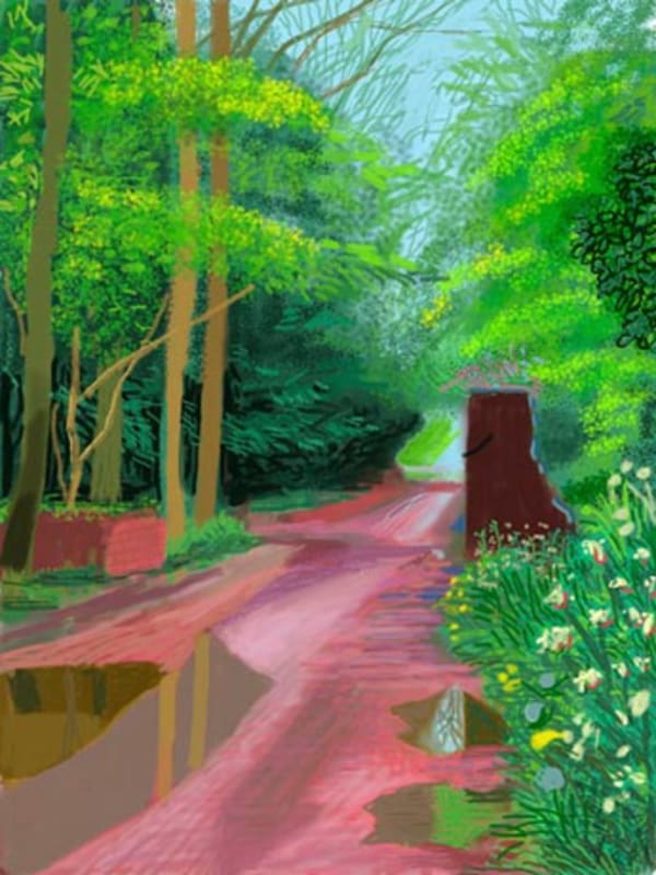David Hockney The Arrival of Spring in Woldgate, East Yorkshire, 11 May 2011, 2011 iPad drawing printed on paper 55 x 41.5 In Edition of 25