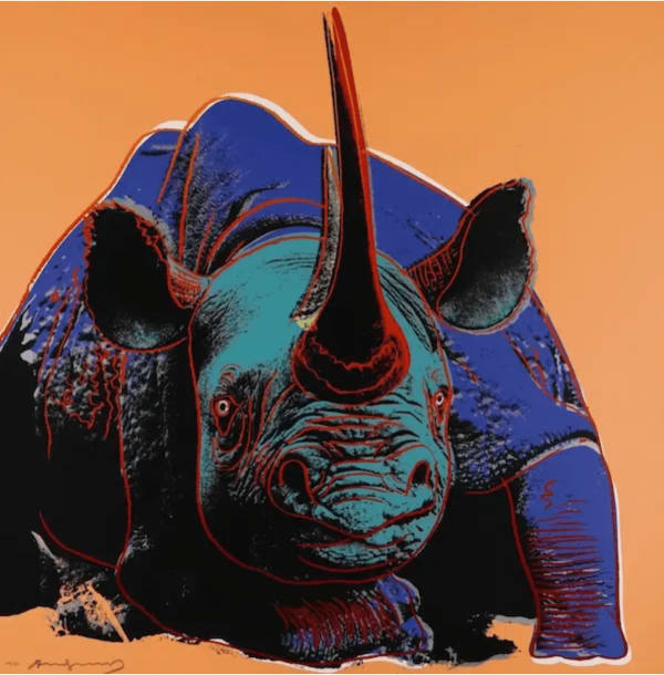 Andy Warhol Endangered Species 11.301 Black Rhinoceros, 1983 Screenprint on Lenox Museum Board 96.5 x 96.5 cm Edition of 150 plus 30 artist's proofs