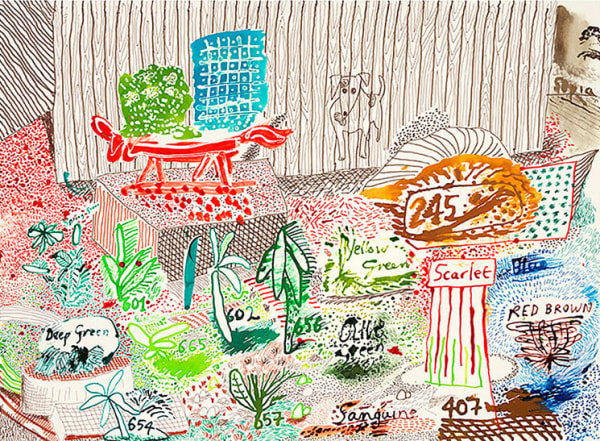 David Hockney, Ink Test, 19th to 21st March, 2019