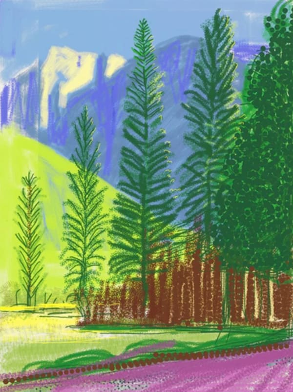 David Hockney Untitled No. 12 from "The Yosemite Suite", 2010 iPad drawing printed on paper 37" x 28" Edition of 25