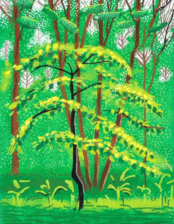 David Hockney, The Arrival of Spring in Woldgate, East Yorkshire, 19 May 2011, 2011