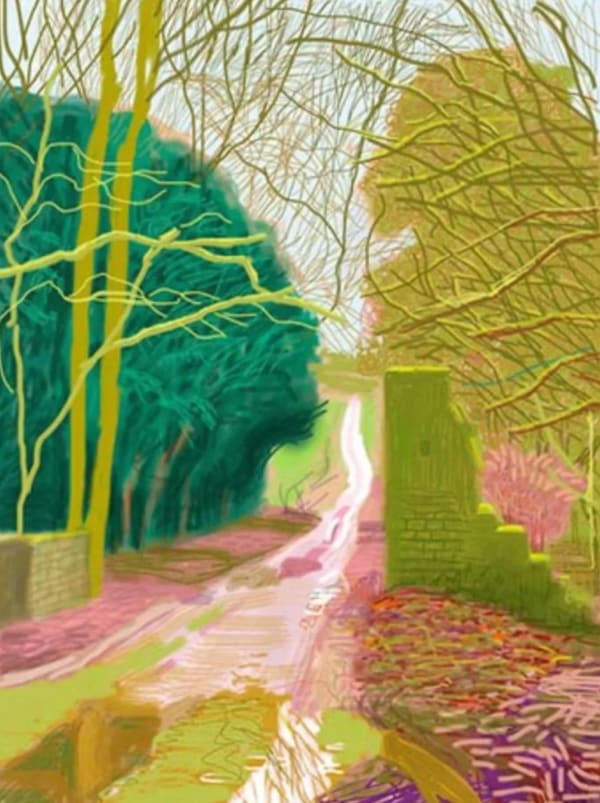 David Hockney, The Arrival of Spring in Woldgate, East Yorkshire, 29 January 2011, 2011