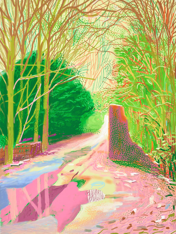 David Hockney, The Arrival of Spring in Woldgate, East Yorkshire, 2 January 2011, 2011