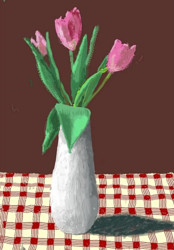 David Hockney, 2nd March 2021, A Closer Look at Some Tulips, 2021