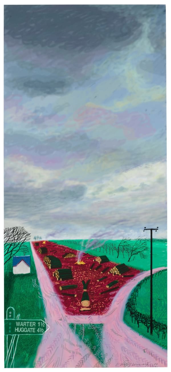 David Hockney, Less Trees Near Warter , 2009