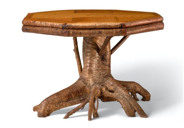 Lee Fountain, Adirondack Root Base Center Table, 1915-1930