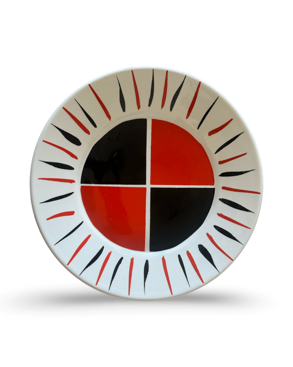 Terry Frost, Red and Black Divided Circle Plate