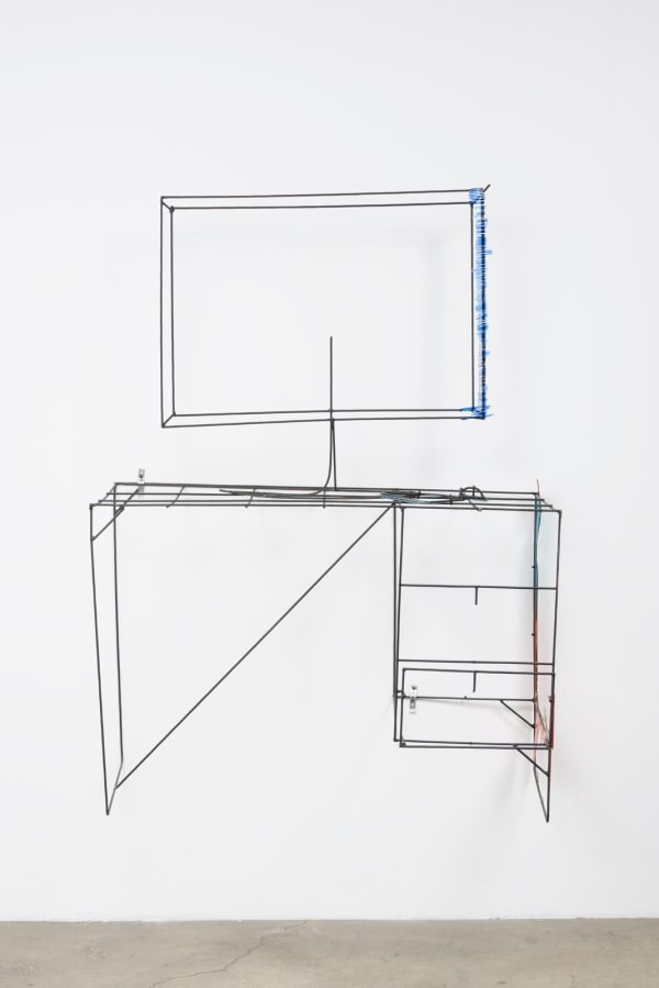 Neïl Beloufa, Untitled (Desk and TV), 2016