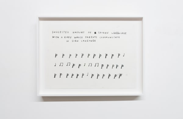 Christine Sun Kim, Suggested Amount of Spoken Language With a Baby Whose Parents Communicate in Sign Language, 2018